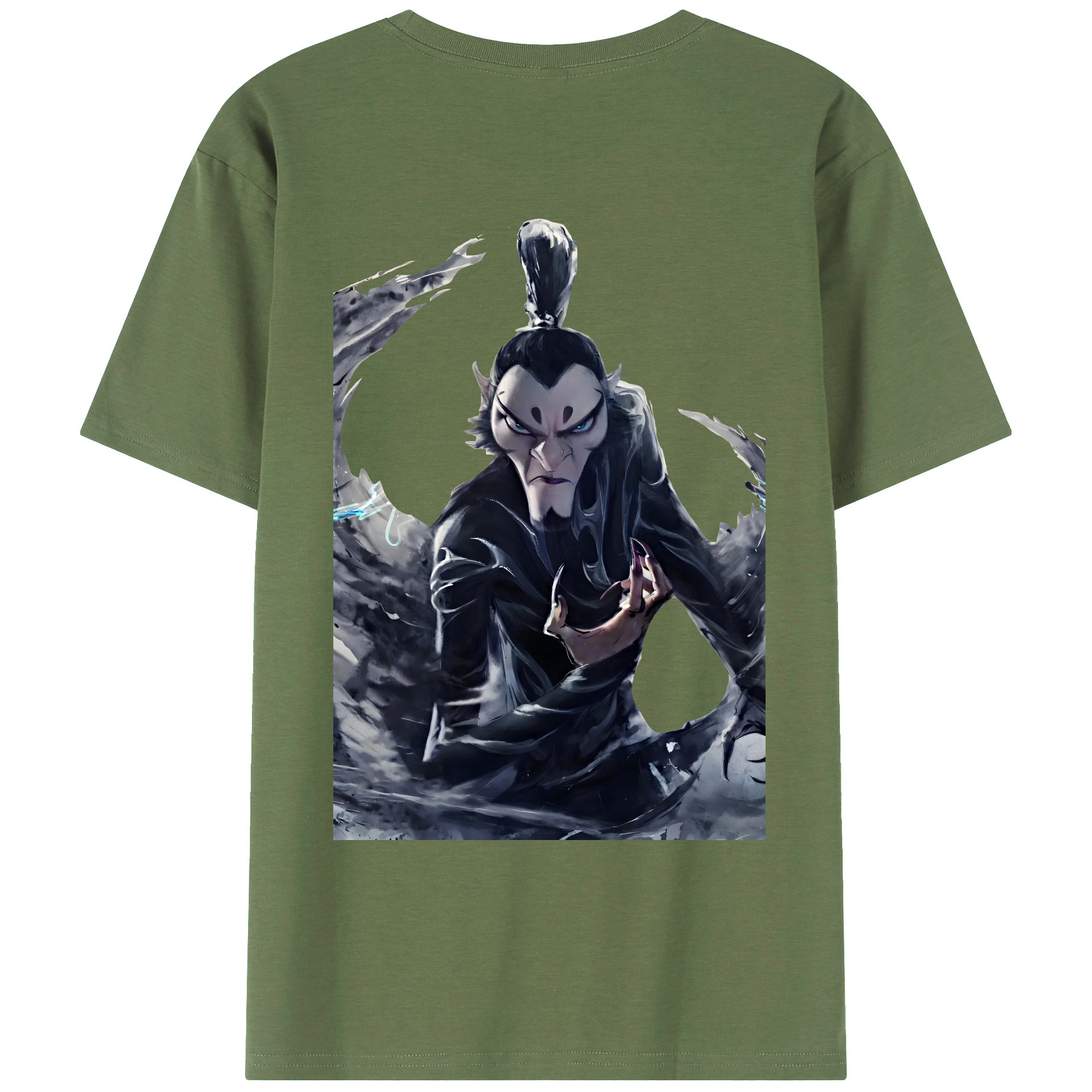 （画像用） Ne Zha 2 ナタ 魔童の大暴れ 綿100％ メンズ半袖Tシャツ（バックプリント） 通気性